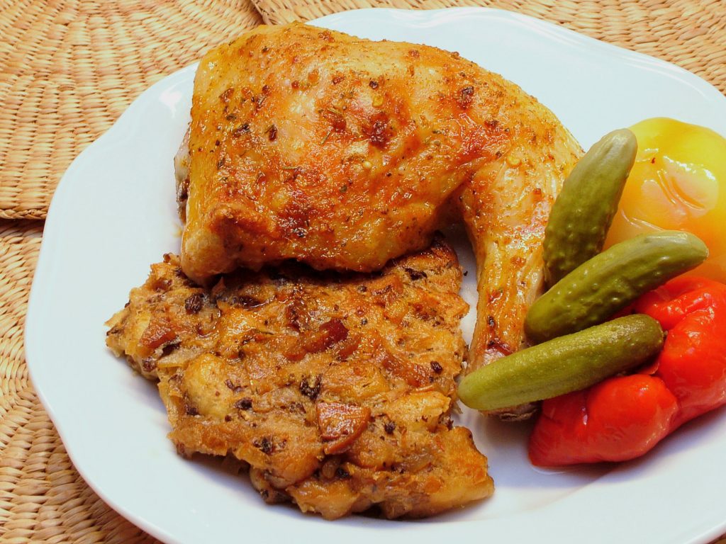 Pečené alebo grilované kura s plnkou